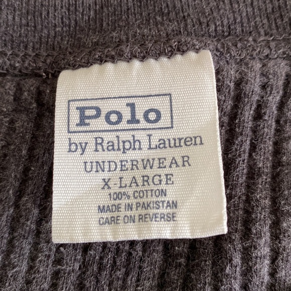 Polo by Ralph Lauren 100% cotton waffle long sleeve longjohn shirt crew neck - Picture 4 of 13